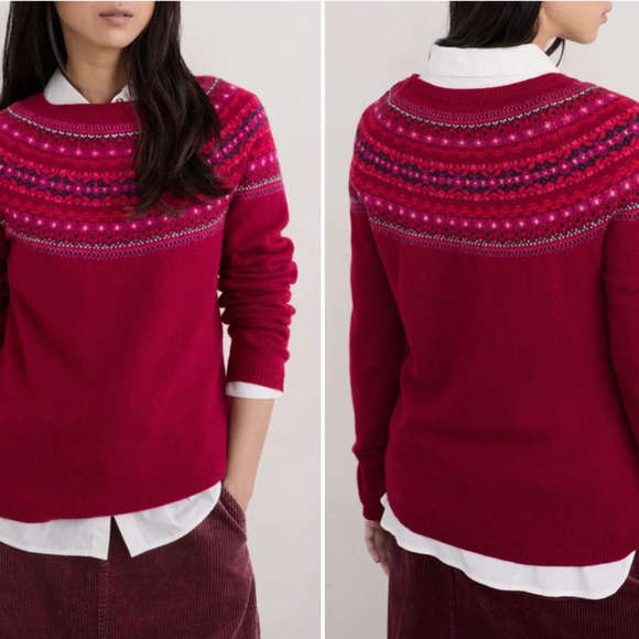 NWT Seasalt Fair Isle Merino wool sweater size 4 - Picture 1 of 7